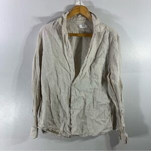 Uniqlo button down 100% linen long sleeve summer shirt jacket